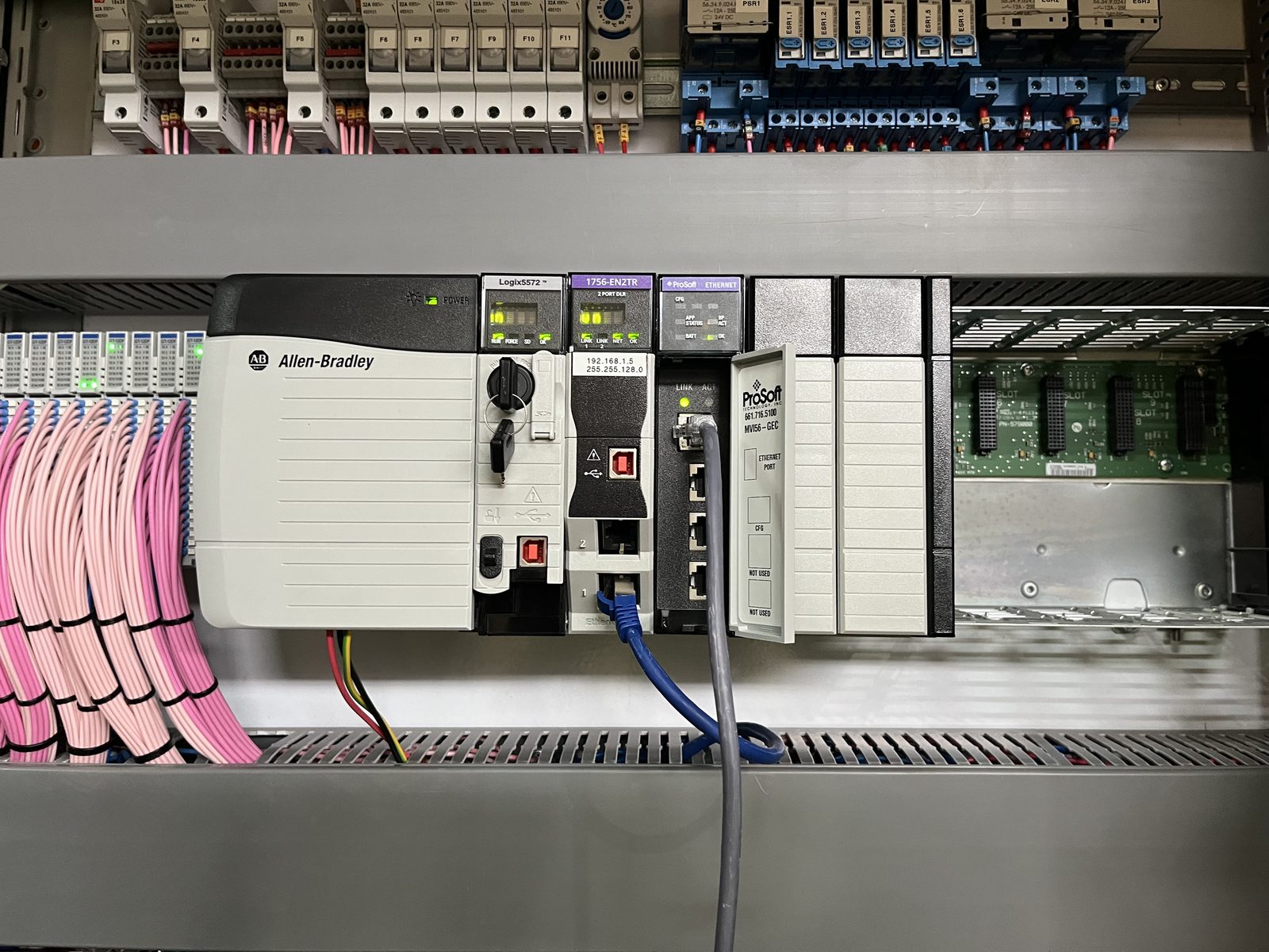 Allen-Bradley control system in a custom-built panel